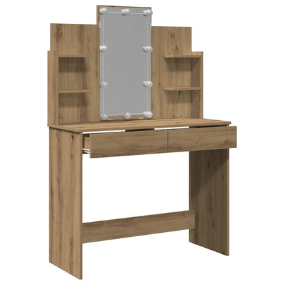 Sminkbord med LED artisan ek 96x40x142 cm