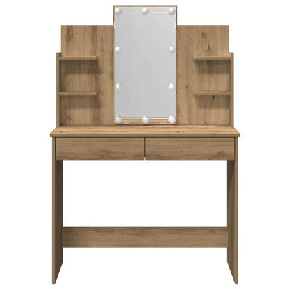 Sminkbord med LED artisan ek 96x40x142 cm