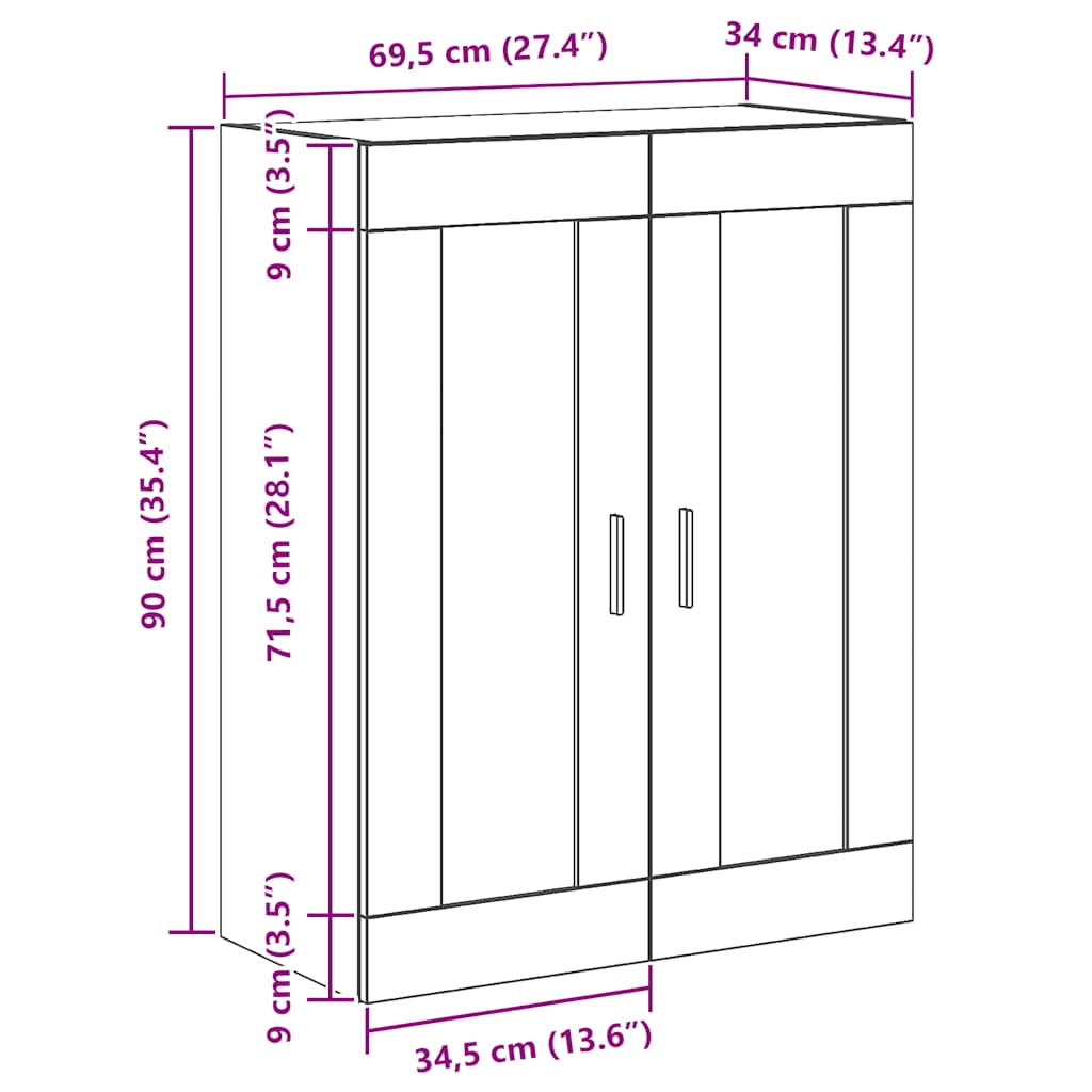 Väggskåp Artisan Ek 69,5x34x90 cm