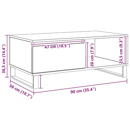 Soffbord artisan ek 90x50x36,5 cm konstruerat trä