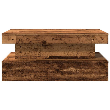Soffbord Åldrat Trä LED 90x50x40 cm
