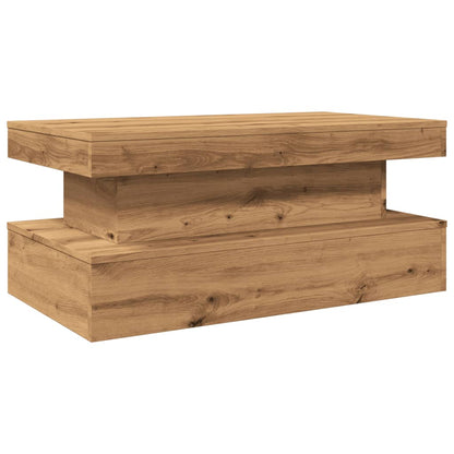 Soffbord Brun Ek LED 90x50x40 cm