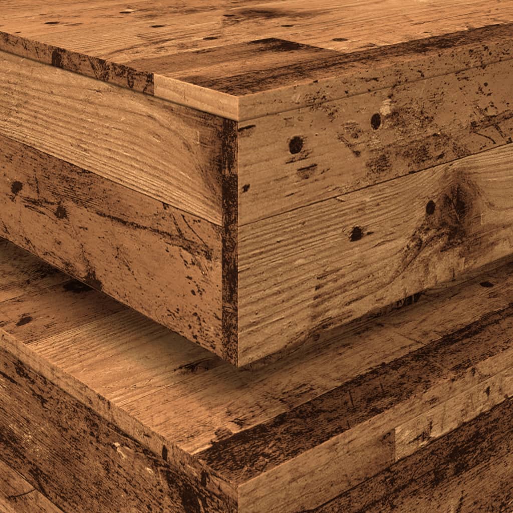 Soffbord Åldrat Trä LED 90x50x40 cm