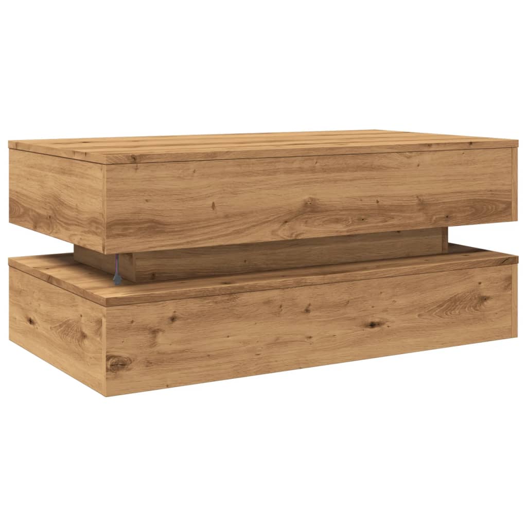 Soffbord Artisan Ek LED Ek 90x50x40 cm