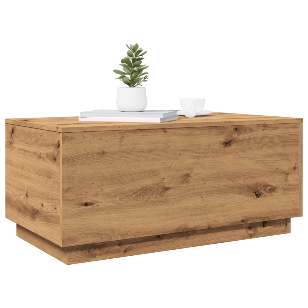 Soffbord Brun Ek LED 90x50x40 cm