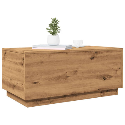 Soffbord Brun Ek LED 90x50x40 cm