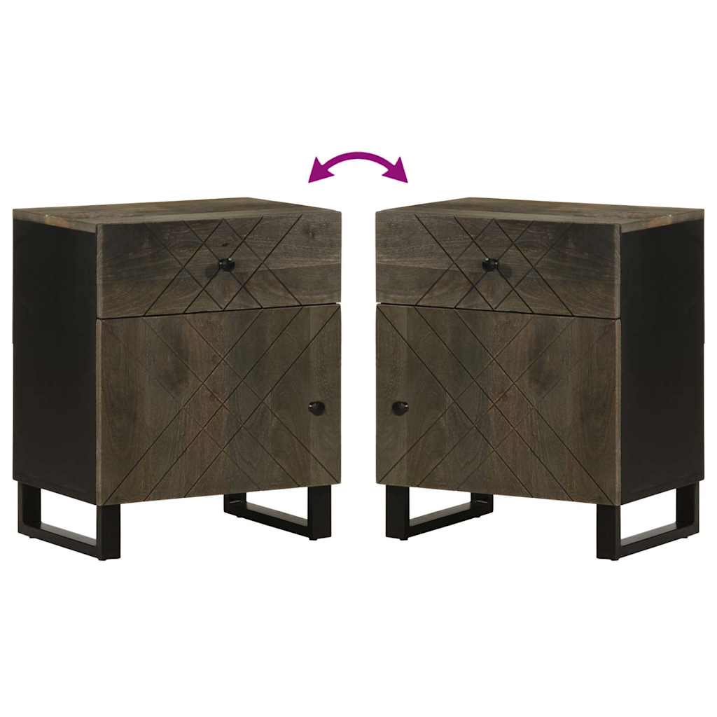 Sängbord Nattduksbord Svart 50x33x60 cm massivt mangoträ