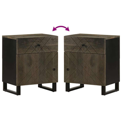 Sängbord Nattduksbord Svart 50x33x60 cm massivt mangoträ