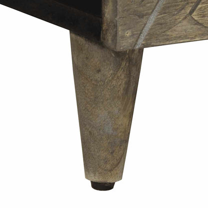 Soffbord Grå ljusgrått 80x50x40 cm massivt Trä mango