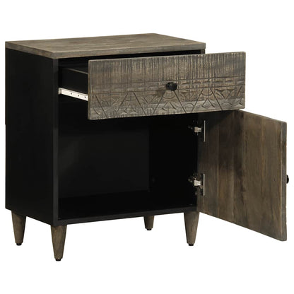 Sängbord Nattduksbord Trä Grå 50x33x60 cm massivt trä mango