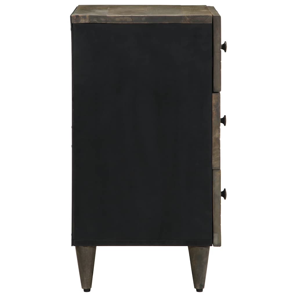 Sängbord Nattduksbord Trä Grå ljusgrått 50x33x60 cm massivt Trä mango