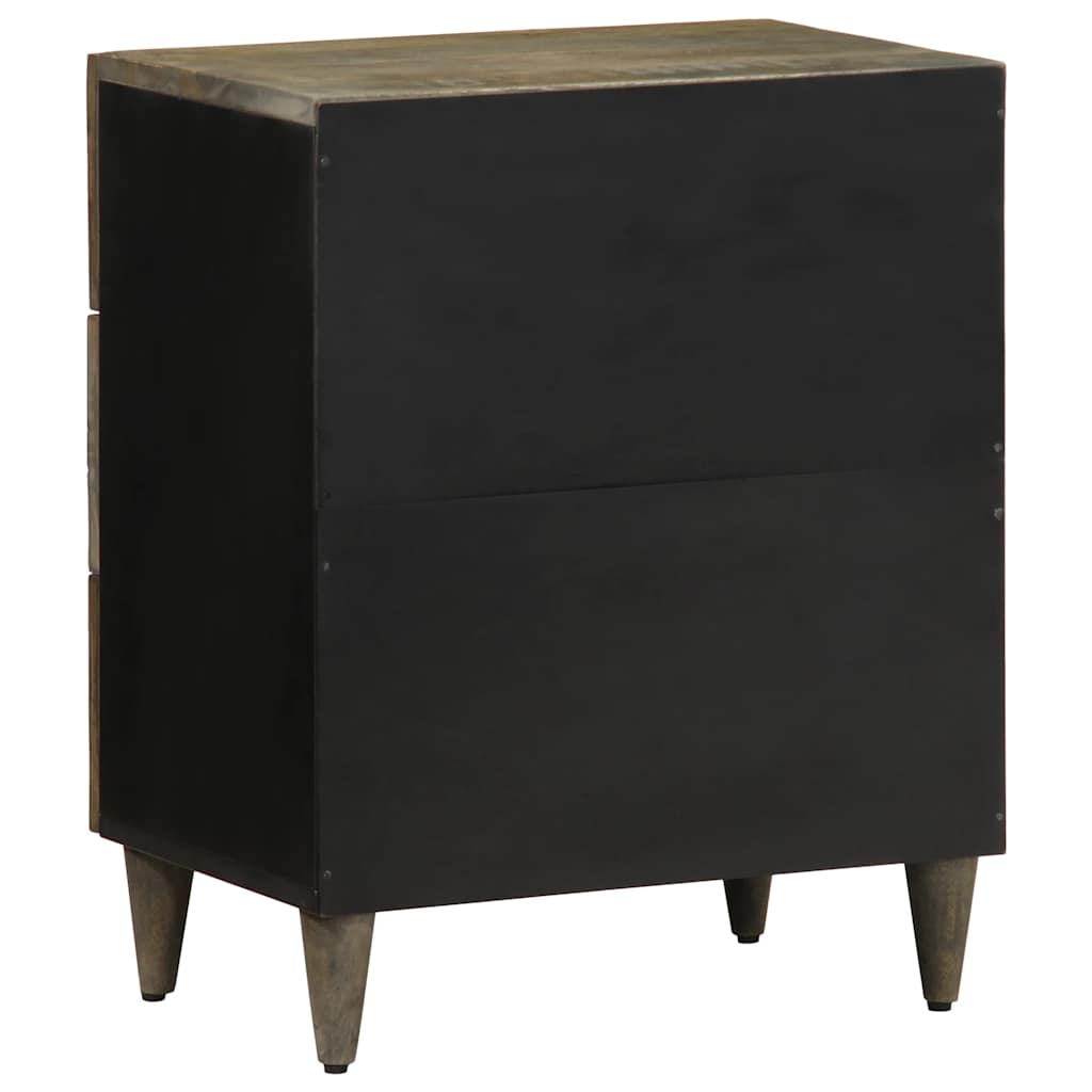 Sängbord Nattduksbord Trä Grå ljusgrått 50x33x60 cm massivt Trä mango