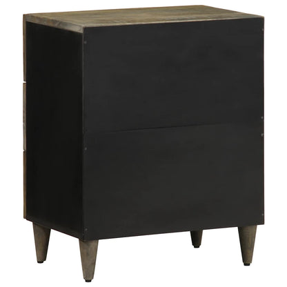 Sängbord Nattduksbord Trä Grå ljusgrått 50x33x60 cm massivt Trä mango