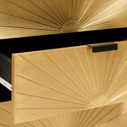 Sängbord Nattduksbord Svart med låda Guld 50 x 33 x 60 cm