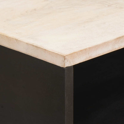 Sängbord Nattduksbord Vit med låda 50 x 33 x 60 cm Massivt mangoträ