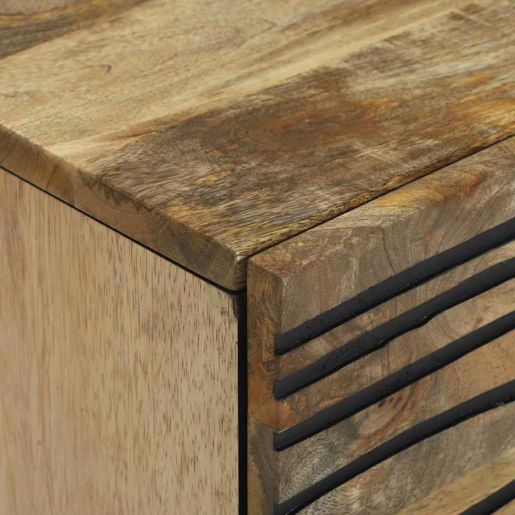 Sängbord Nattduksbord Trä med låda Brun 40 x 33 x 46 cm massivt mangoträ