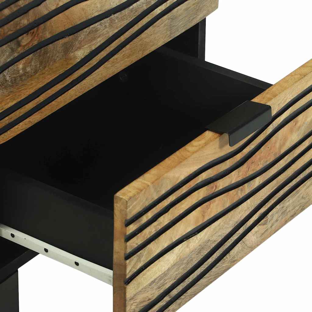 Sängbord Nattduksbord Trä med låda Brun 40 x 33 x 46 cm massivt mangoträ