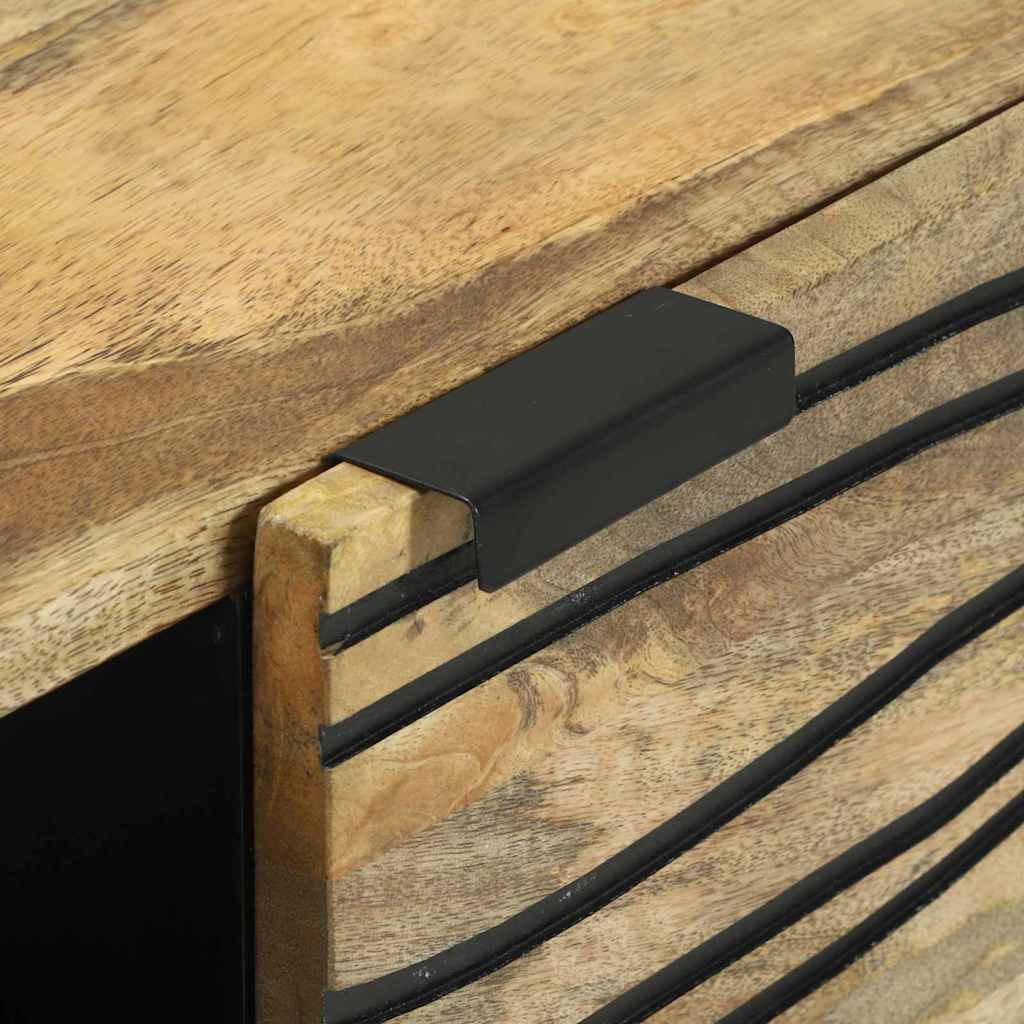 Skåp Trä 80x33,5x75 cm, Tillverkat i Solid Mango Trä