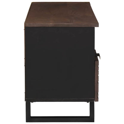 TV-Möbel Trä TV-Bänk med låda Brun 100 x 33 x 46 cm massivt mangoträ