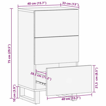 Sidobord Trä 40x33.5x75 cm i solid mangoträ