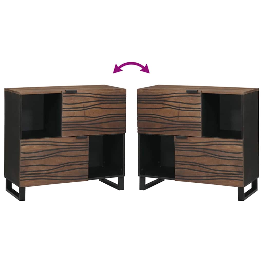 Skåp Trä 80x33.5x75 cm i massivt mangoträd