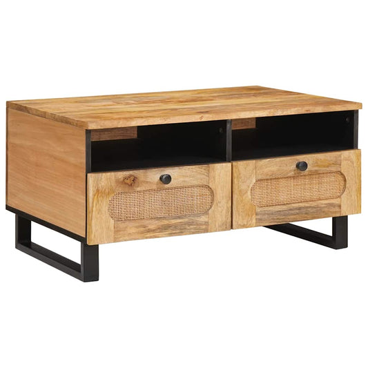 Soffbord Artisan Ek med låda 80 x 54 x 40 cm Massivt mangoträ