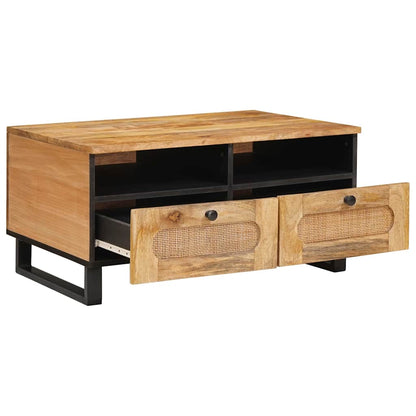 Soffbord Artisan Ek med låda 80 x 54 x 40 cm Massivt mangoträ