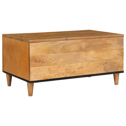 Soffbord Brun med hylla Ljusbrun 80 x 50 x 40 cm Massivt akaciaträ