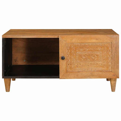 Soffbord Brun med hylla Ljusbrun 80 x 50 x 40 cm Massivt akaciaträ