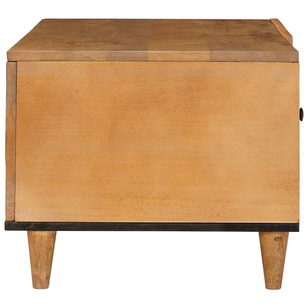 Soffbord Brun med hylla Ljusbrun 80 x 50 x 40 cm Massivt akaciaträ