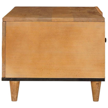 Soffbord Brun med hylla Ljusbrun 80 x 50 x 40 cm Massivt akaciaträ