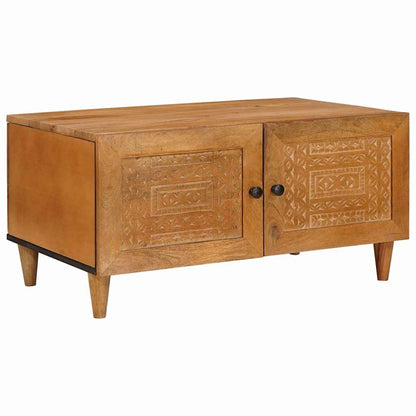 Soffbord Brun med dörr Ljusbrun 80 x 50 x 40 cm Massivt akaciaträ