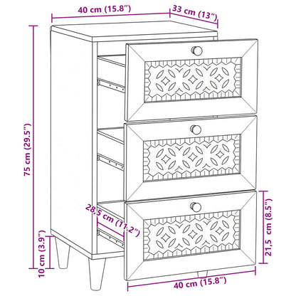 Sideboard med låda Vit 33.5 x 40 x 75 cm