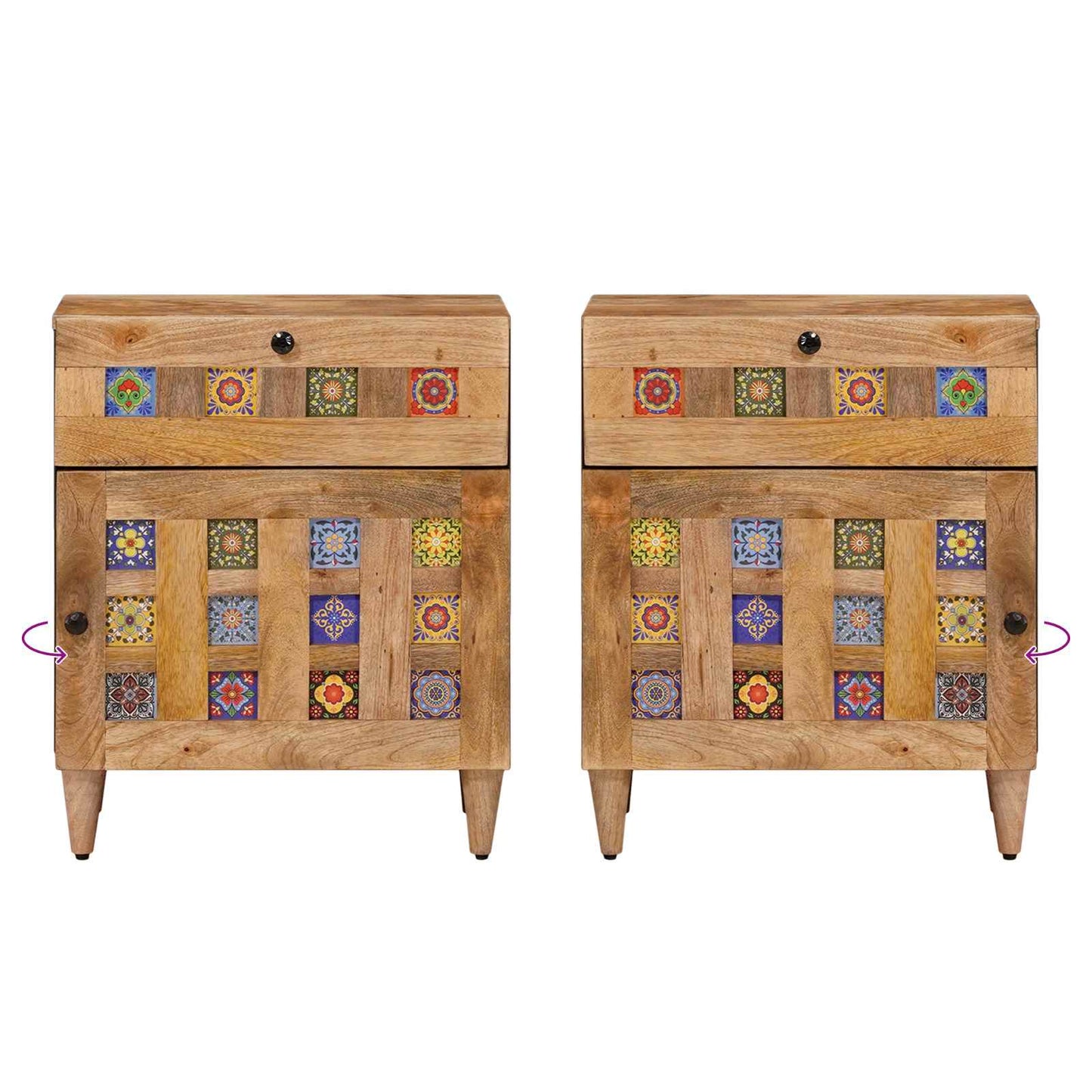 Sängbord Nattduksbord Trä Naturfärg 50 x 33 x 60 cm Massivt mangoträ