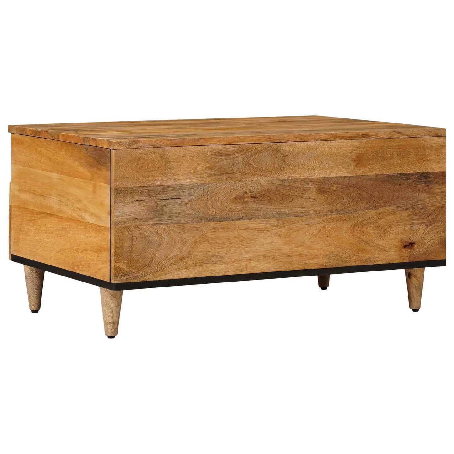 Kaffeebord med låda Naturfärg 80 x 54 x 40 cm Massivt mangoträ