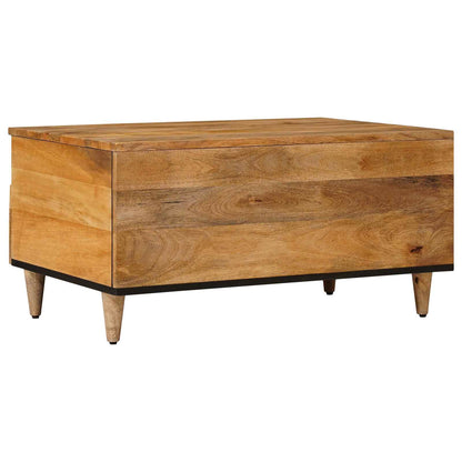 Kaffeebord med låda Naturfärg 80 x 54 x 40 cm Massivt mangoträ