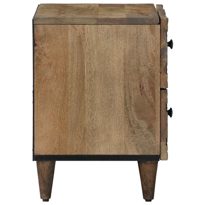 Nattduksbord 2 pcs Brun 40 x 33,5 x 46 cm Massivt mangoträ