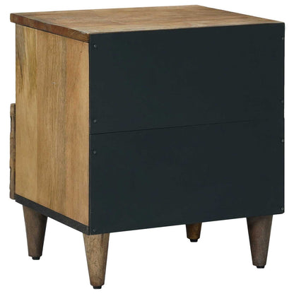 Sängskåp med låda 2 pcs Brun 40 x 33 x 46 cm Massivt mangoträ