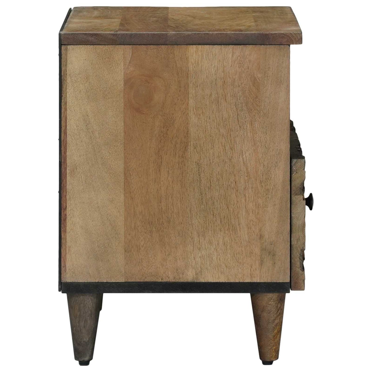 Sängskåp med låda 2 pcs Brun 40 x 33 x 46 cm Massivt mangoträ