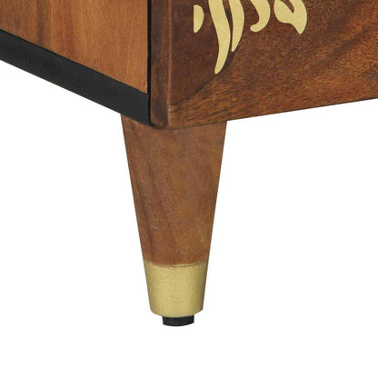 Sängbord Nattduksbord Honungsbrun 50 x 33 x 62 cm massivt mangoträ