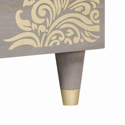 Soffbord Grå 80 x 50 x 40 cm massivt mangoträ