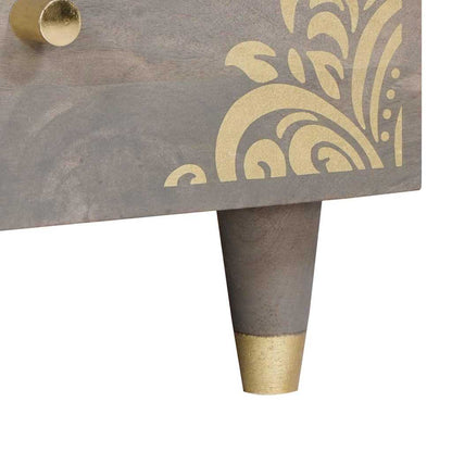 Soffbord Grå med låda Grå 80 x 54 x 40 cm massivt mangoträ