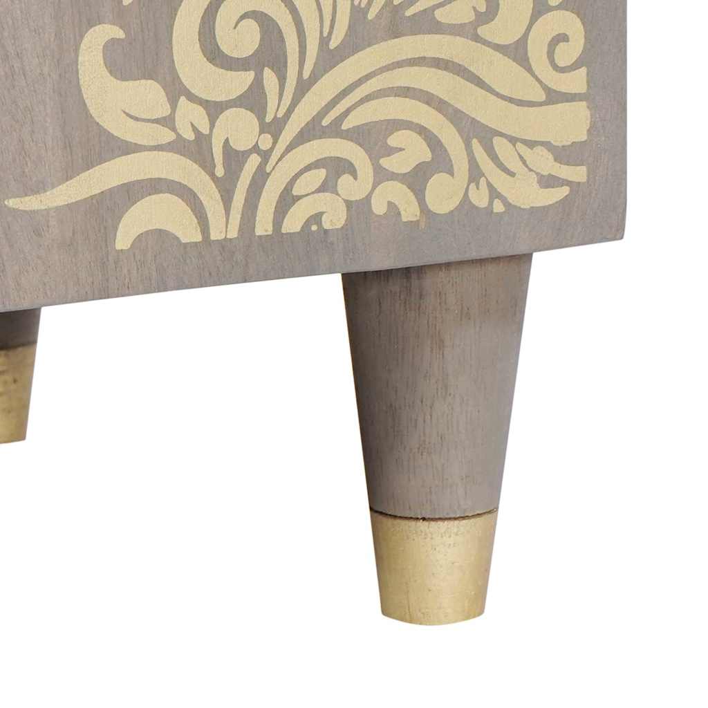 Skåp Grå med låda 38 x 33.5 x 160 cm Massivt Mangoträ