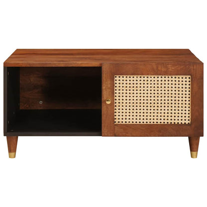 Soffbord Brun 80 x 50 x 40 cm Rör och massiv mangoträ