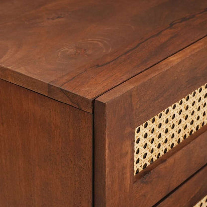 Sängbord Nattduksbord Trä Brun 50 x 33 x 60 cm Rör och massiv mangoträ