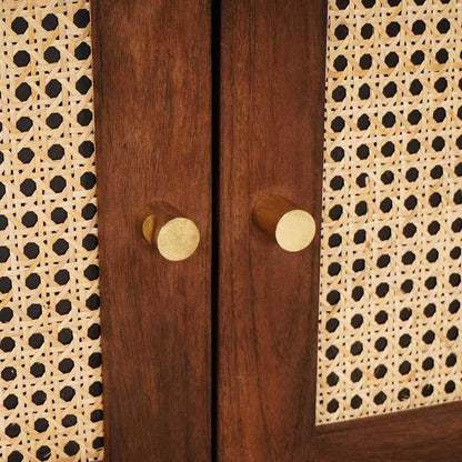 Sängbord Nattduksbord Trä med låda Brun 50 x 33 x 60 cm Rör och massiv mangoträ