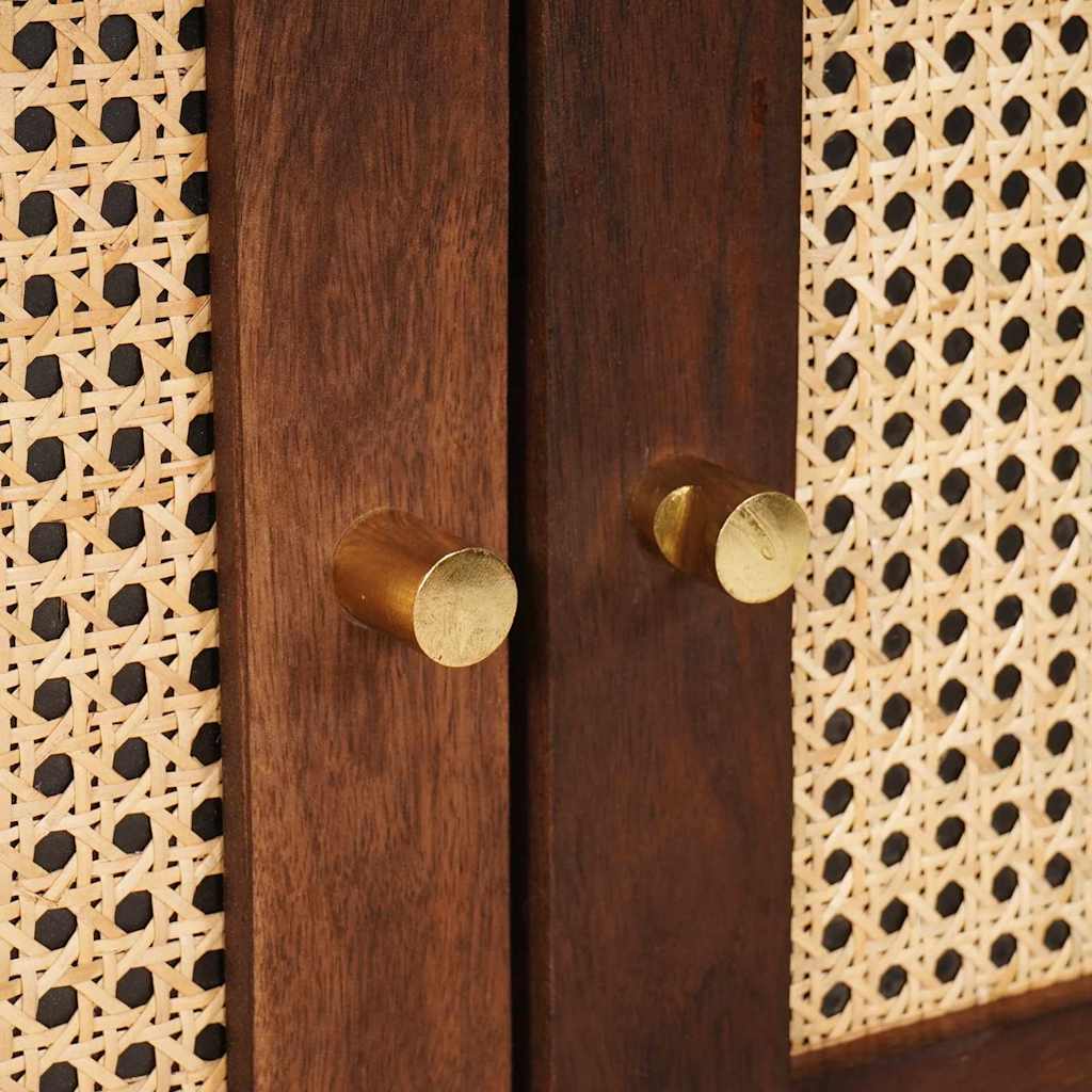 Skåp Trä Brun 60 x 33.5 x 75 cm Rör och massiv mangoträ