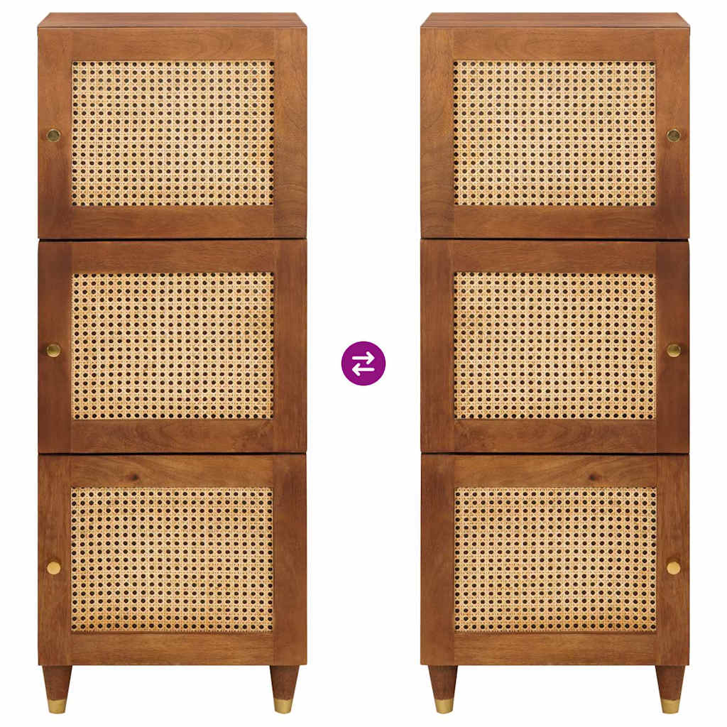 Skåp Trä Brun 40 x 33.5 x 110 cm Rör och massiv mangoträ