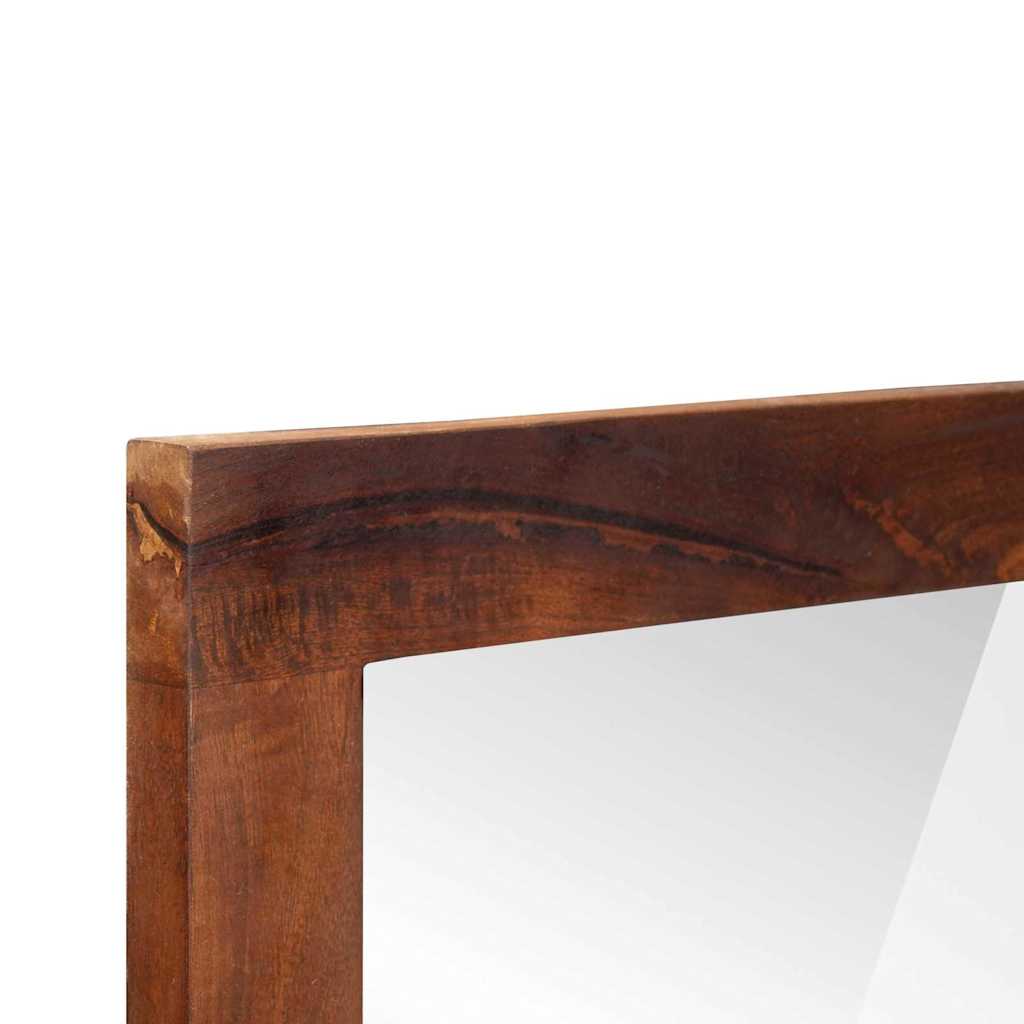 Väggspegel Brun och silver 50 x 70 cm Massivt mango trä, glas