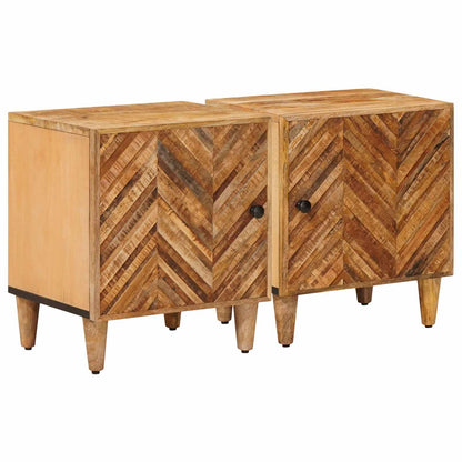 Sängbord 2 pcs Brun 40 x 33,5 x 46 cm Massivt mangoträ